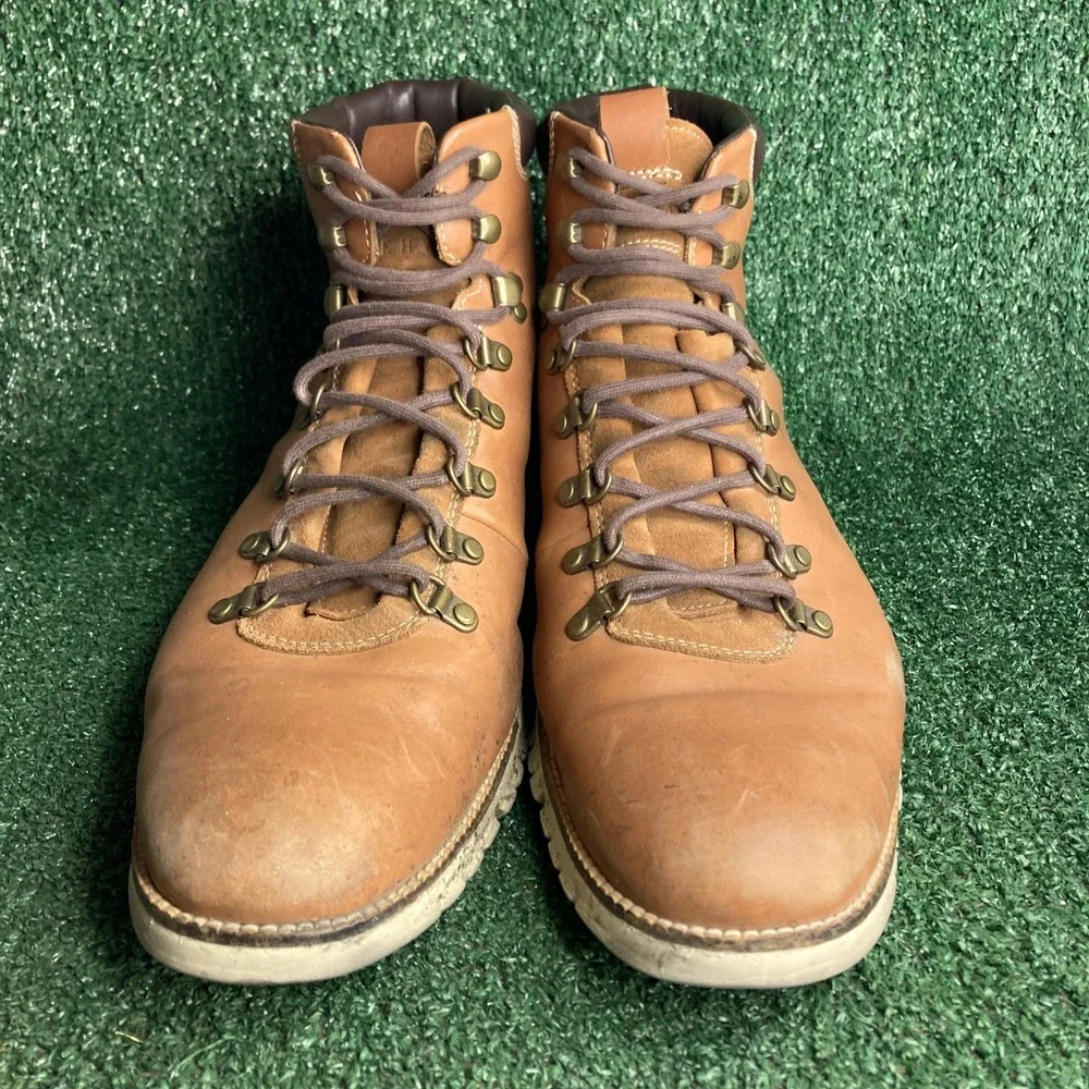 Cole Haan Zerogrand Hiker Waterproof Leather Gorpcore Boots British Tan Mens 13M